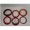 Image 3 : Qty 6 Red Bangle Bracelets, Misc Styles & Sizes