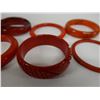 Image 5 : Qty 6 Red Bangle Bracelets, Misc Styles & Sizes