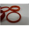 Image 6 : Qty 6 Red Bangle Bracelets, Misc Styles & Sizes