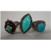Image 1 : Qty 3 Fashion Rings w/ Turquoise Stones, Misc Styles & Sizes