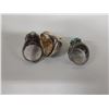 Image 3 : Qty 3 Fashion Rings w/ Turquoise Stones, Misc Styles & Sizes