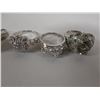 Image 4 : Qty 7 Fashion Rings w/ Clear Stone Accents, Misc Styles & Sizes