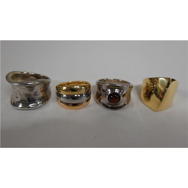 Qty 4 Fashion Rings, Misc Styles & Sizes