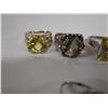 Image 4 : Qty 5 Fashion Rings w/ Clear Stone Accents, Misc Styles & Sizes