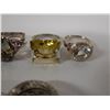 Image 6 : Qty 5 Fashion Rings w/ Clear Stone Accents, Misc Styles & Sizes