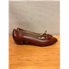 Image 6 : NEW Ferragamo Vara Calf Leather Flats, Tan, Sz 10B  (heel needs repair)