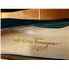 Image 11 : NEW Ferragamo Vara Dark Green Leather Flats Sz 10 B   (heel needs repair)