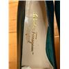 Image 8 : NEW Ferragamo Vara Dark Green Leather Flats Sz 10 B   (heel needs repair)
