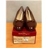 Image 9 : NEW Ferragamo Britain Leather Pumps, Brown, Sz 10B (heel needs repair)
