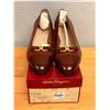 Image 1 : NEW Ferragamo Gancini Brown Leather Pumps, Sz 10B   (heel needs repair)