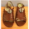 Image 1 : NEW Charles Jourdan Vintage Brown Leather Strappy Sandals Sz 10 (heel needs repair)