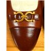 Image 7 : NEW Ferragamo Brown Leather Cap-Toe Flats, Size 8
