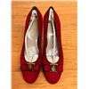 Image 6 : NEW Ferragamo Red Suede Vara Pumps, Size 10