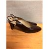 Image 2 : Used Ferragamo Brown Leather Slingback Pumps, Size 10