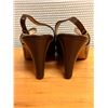 Image 3 : Used Ferragamo Brown Leather Slingback Pumps, Size 10