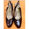 Image 7 : Used Ferragamo Brown Leather Slingback Pumps, Size 10