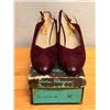 Image 1 : NEW Ferragamo Burgundy Suede Slingback Pumps, Size 10