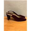 Image 2 : NEW Ferragamo Burgundy Suede Slingback Pumps, Size 10