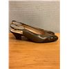 Image 2 : Used Ferragamo Brown Two-Tone Slingback Flats, Size 10