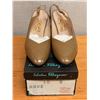 Image 1 : NEW Ferragamo Taupe Leather Slingback Pumps, Size 10