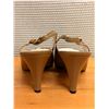 Image 3 : NEW Ferragamo Taupe Leather Slingback Pumps, Size 10