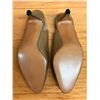 Image 4 : NEW Ferragamo Taupe Leather Slingback Pumps, Size 10