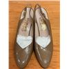 Image 6 : NEW Ferragamo Taupe Leather Slingback Pumps, Size 10