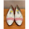 Image 1 : NEW Bally White & Red Leather Pointed Flats, Size 10