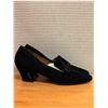 Image 2 : Used Charles Jourdan Black Suede Logo Loafers, Size 10
