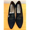 Image 9 : Used Charles Jourdan Black Suede Logo Loafers, Size 10