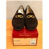 Image 1 : NEW Ferragamo Brown Suede Gancini Loafers, Size 10