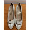Image 6 : NEW Ferragamo White Leather Buckle Flats, Size 10