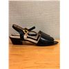 Image 2 : NEW Ferragamo Black Leather Open-Toe Sandals, Size 10
