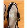 Image 9 : NEW Ferragamo Black Leather Open-Toe Sandals, Size 10