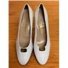 Image 6 : NEW Ferragamo White Leather Buckle Flats, Size 10