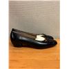 Image 2 : NEW Ferragamo Black Textured Leather Bow Flats, Size 10
