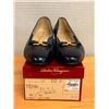 Image 9 : Ferragamo Black Lizard-Print Gancini Pumps, Size 10