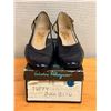 Image 1 : NEW Ferragamo Navy Leather Pumps w/ Ankle-Strap, Size 10
