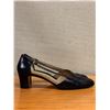 Image 2 : NEW Ferragamo Navy Leather Pumps w/ Ankle-Strap, Size 10