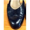 Image 8 : NEW Ferragamo Navy Leather Pumps w/ Ankle-Strap, Size 10