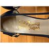 Image 9 : NEW Ferragamo Navy Leather Pumps w/ Ankle-Strap, Size 10