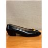 Image 2 : Used Ferragamo Black Leather Medallion Flats, Size 10
