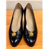 Image 6 : Used Ferragamo Black Leather Medallion Flats, Size 10