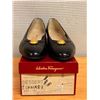 Image 9 : Used Ferragamo Black Leather Medallion Pumps, Size 10