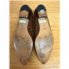 Image 3 : Used Bally Brown Ostrich-Embossed Leather Flats, Size 10