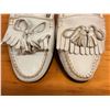 Image 7 : NEW Vintage White Leather Tassel Loafers, Size 10