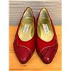 Image 1 : Used Chantal Red Leather & Snakeskin Pumps, Size 10