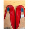 Image 5 : Used Chantal Red Leather & Snakeskin Pumps, Size 10