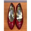 Image 7 : Used Chantal Red Leather & Snakeskin Pumps, Size 10