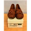 Image 1 : Used Brown Leather Tassel Moc Flats, Size 10